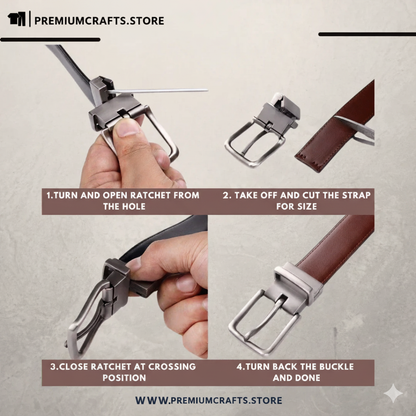 Premium Reversible Leather Belt – 2 Styles in 1