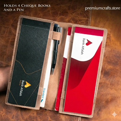 Zamora Premium Leather Check Book Cover – Slim Organizer