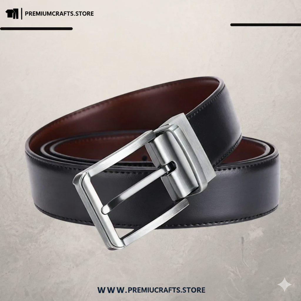 Premium Reversible Leather Belt – 2 Styles in 1