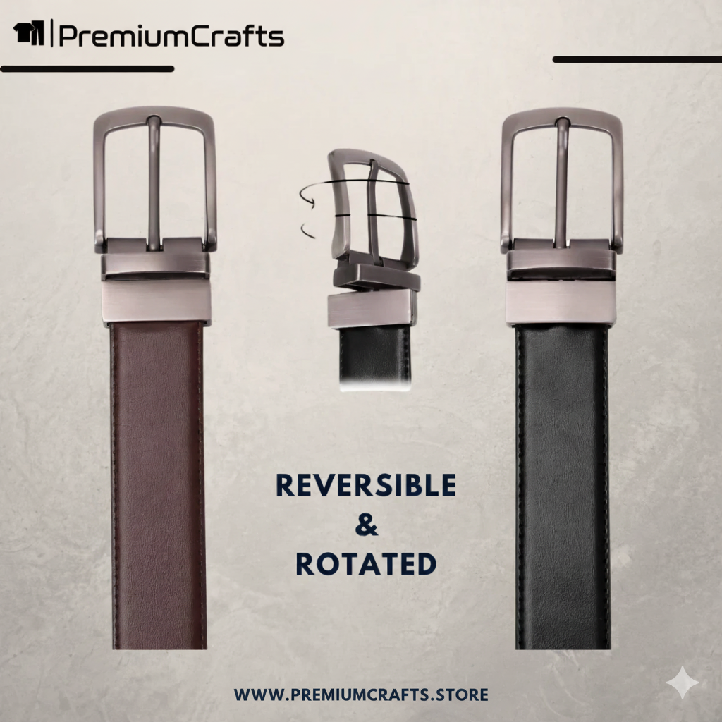 Premium Reversible Leather Belt – 2 Styles in 1
